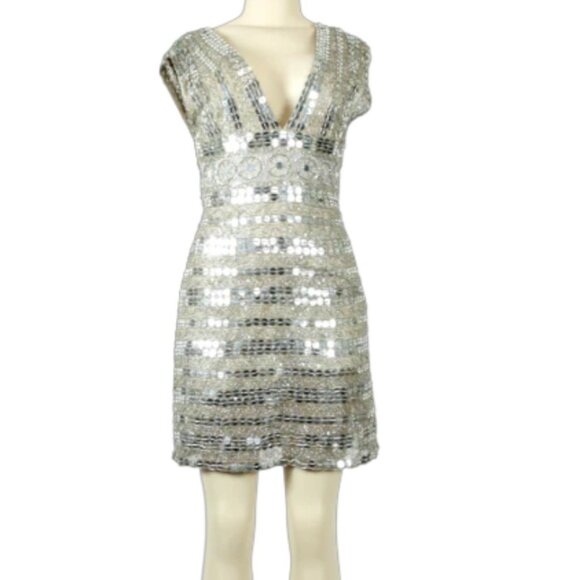 SCALA COUTURE Sequin Double V Mini Dress - Picture 1 of 7